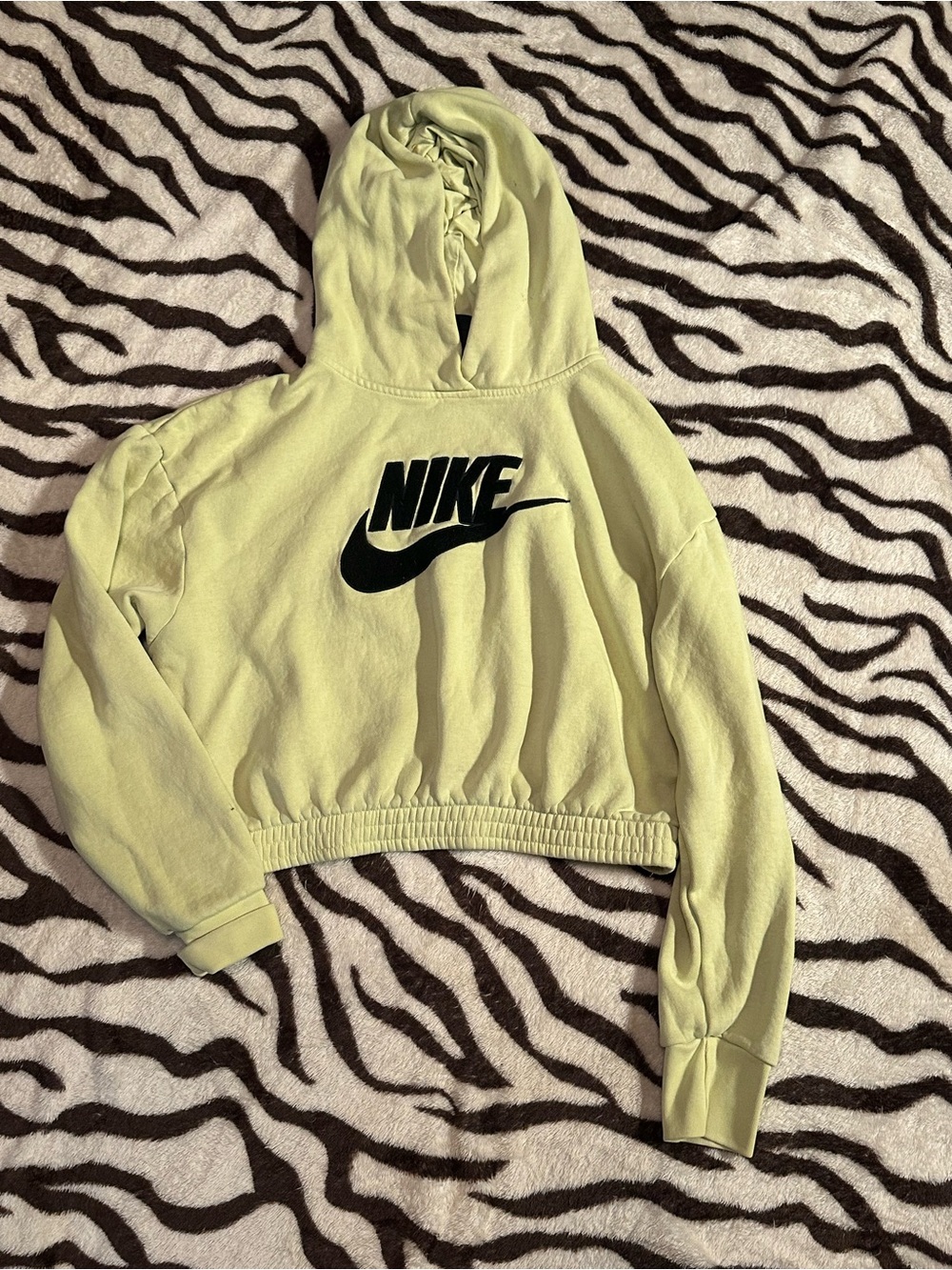 Nike Women's Cropped Hoodie Jacket in Light Lime